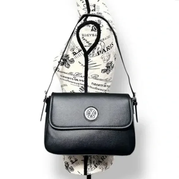 CXL Christian Lacroix Karen Caviar Shoulder Bag Vegan Leather Classic -Black NWT - Picture 1 of 6